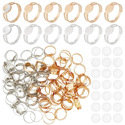 DICOSMETIC DIY Blank Dome Adjustable Ring Making Kit DIY-DC0001-81-1