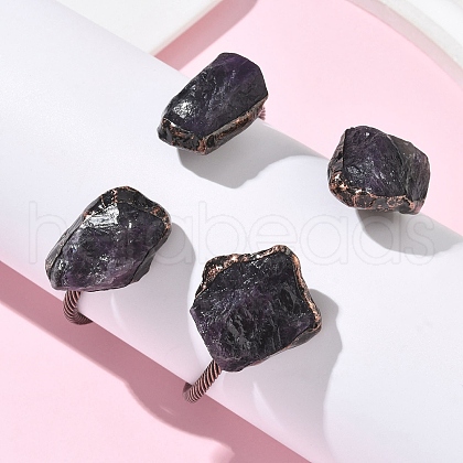 Natural Amethyst Beads Cuff Bangles BJEW-Q070-02R-02-1
