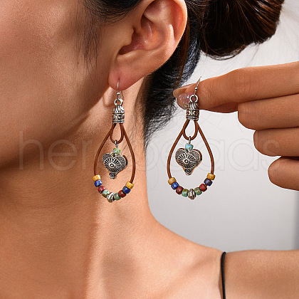 Alloy Synthetic Turquoise Dangle Earrings FS-WG12E90-21-1