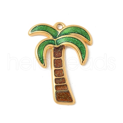 304 Stainless Steel Enamel Pendants STAS-V015-32G-1
