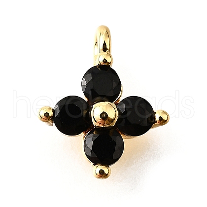 Brass Micro Pave Cubic Zirconia Pendants KK-D356-07F-G-1