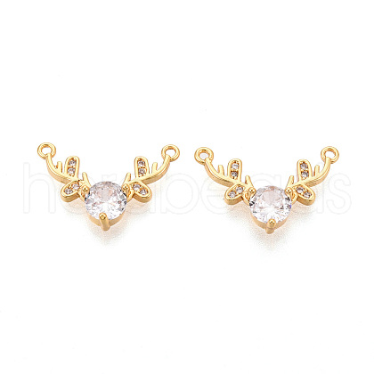 Brass Micro Pave Cubic Zirconia Pendants KK-N263-01G-1