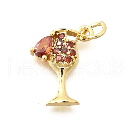 Brass Micro Pave Cubic Zirconia Pendants KK-F896-05G-1