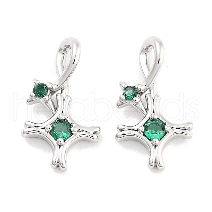 Brass with Cubic Zirconia Pendants KK-P271-34P-1