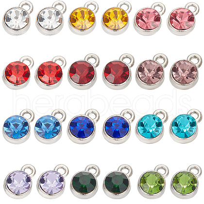 SUNNYCLUE 72Pcs 12 Colors Platinum Alloy Charms RGLA-SC0001-05-1