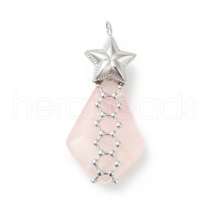 Natural Rose Quartz Pendants G-G870-03P-1