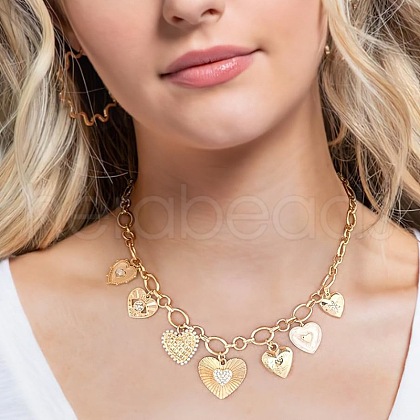 Brass Pendant Bib Necklaces for Women FS-WGFA1B0-03-1