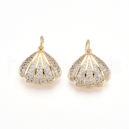 Brass Micro Pave Cubic Zirconia Pendants X-ZIRC-T016-13-1