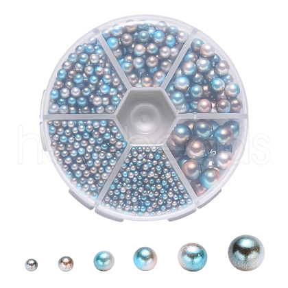 Rainbow Acrylic Imitation Pearl Beads OACR-YW0001-04-A09-1
