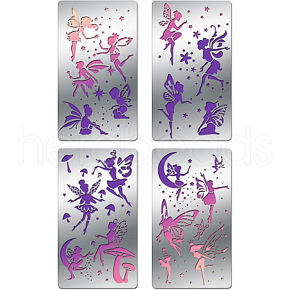 BENECREAT 4Pcs 4 Patterns Stainless Steel Cutting Dies Stencils DIY-BC0002-96-1
