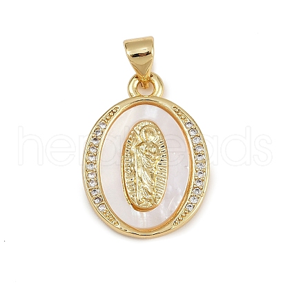 Brass Micro Pave Cubic Zirconia Pendants KK-D376-07G-1