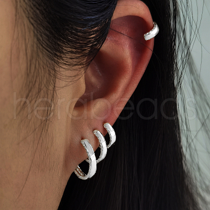 4 Pcs Stylish S925 Sterling Silver Hoop Earrings WS2635-2-1