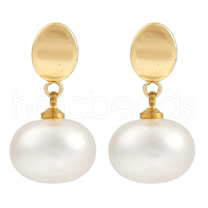 201 Stainless Steel Oval Stud Earrings EJEW-I309-19G-1