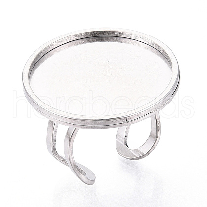 304 Stainless Steel Cuff Ring Findings STAS-S080-040I-P-1