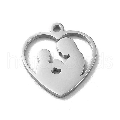 Non-Tarnish Mother's Day Theme 304 Stainless Steel Pendants STAS-E171-03P-08-1