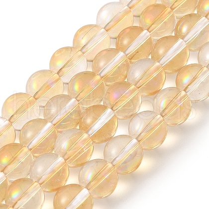 Transparent Electroplate Glass Beads Strands GLAA-T032-T6mm-C13-1