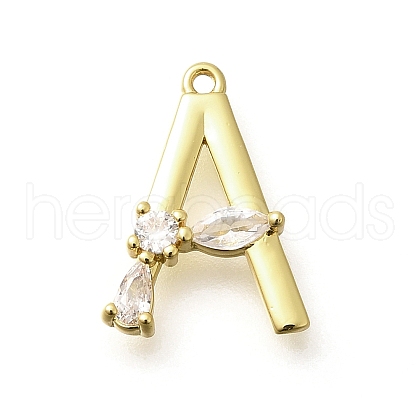 Brass Micro Pave Cubic Zirconia Pendants KK-M310-01G-01-1