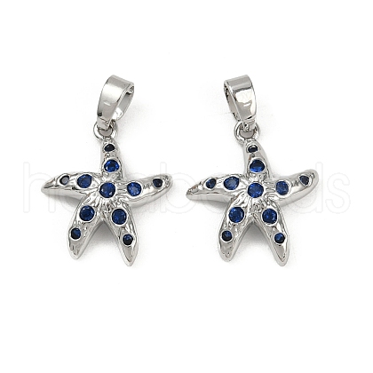 Brass Micro Pave Cubic Zirconia Pendants KK-C093-17A-P02-1