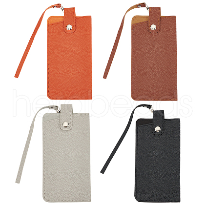 ARRICRAFT 4Pcs 4 Colors Imitation Leather Glasses Storage Bags ABAG-AR0001-05-1