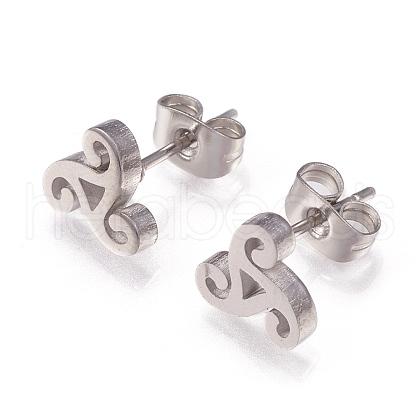 304 Stainless Steel Stud Earrings EJEW-N045-05P-1