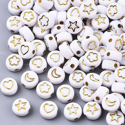 Opaque Acrylic Beads PACR-SZ0001-003B-1