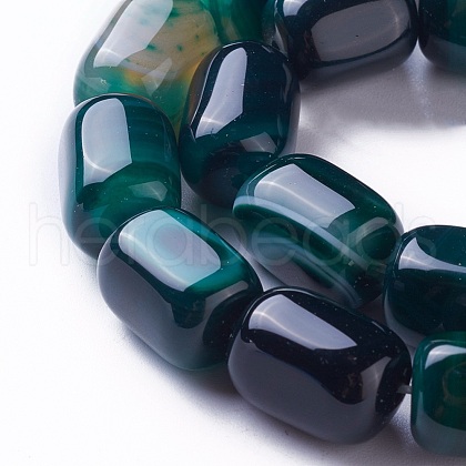 Natural Dyed Agate Beads Strands G-G775-B-15-1