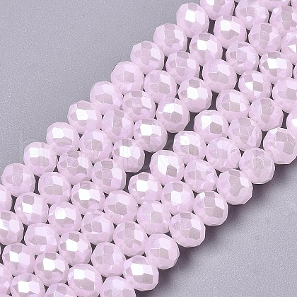 Electroplate Glass Beads Strands EGLA-A034-J4mm-A09-1