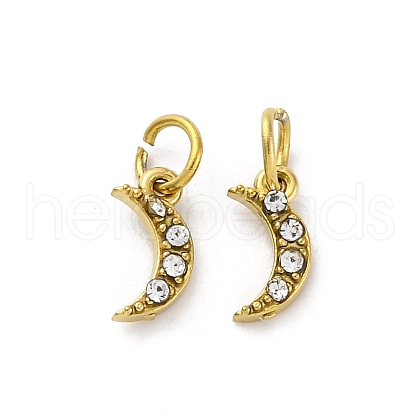 304 Stainless Steel Rhinestone Pendants STAS-E550-20G-1