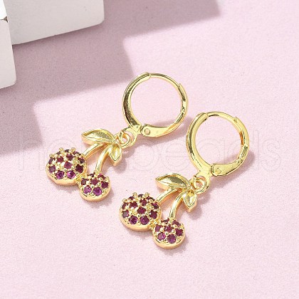 Brass Micro Pave Clear Cubic Zirconia Stud Earrings EJEW-P303-06G-1