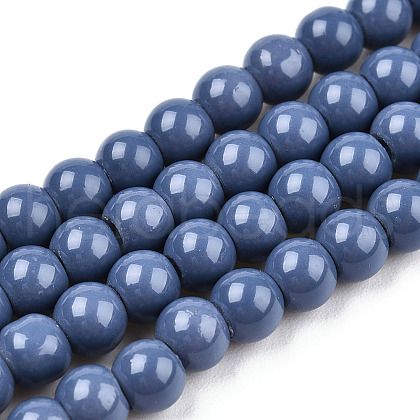Painted Glass Bead Strands DGLA-S071-4mm-B45-1