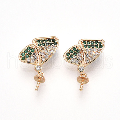 Brass Micro Pave Cubic Zirconia Peg Bails ZIRC-T016-23-1