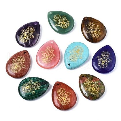 Natural & Synthetic Gemstone Pendants G-T122-73-1