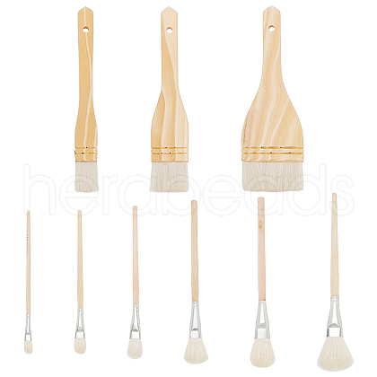 BENECREAT 9Pcs 9 Styles Ceramic Glaze Brush DIY-BC0012-92-1