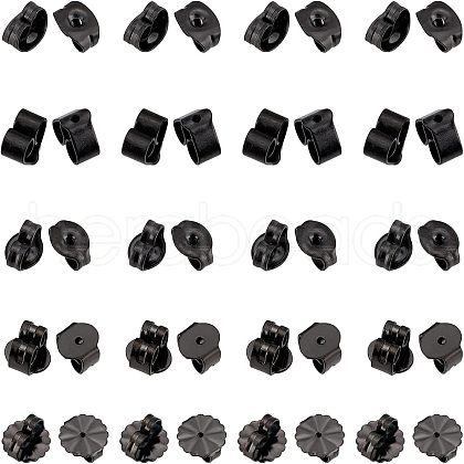 Unicraftale 50Pcs 5 Style 304 Stainless Steel Ear Nuts STAS-UN0027-97-1