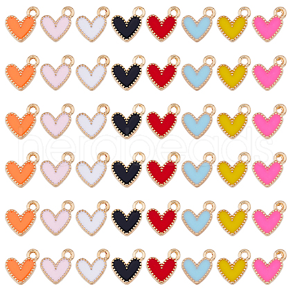 HOBBIESAY 128Pcs 8 Colors Alloy Enamel Charms ENAM-HY0002-97-1