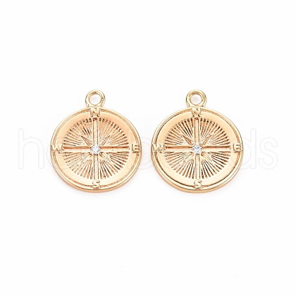 Brass Micro Pave Clear Cubic Zirconia Pendants KK-S356-681B-1
