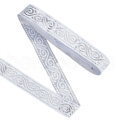 Ethnic Style Polyester Flower Jacquard Ribbons DIY-WH0656-63B-1