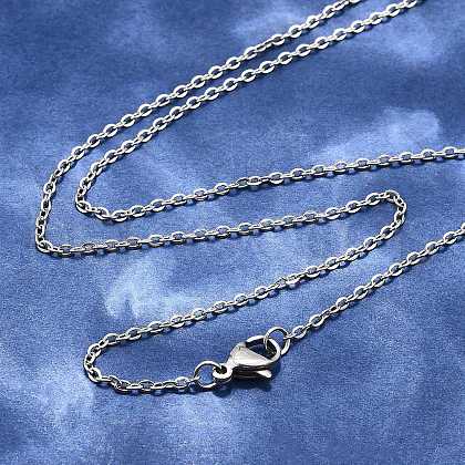 Tarnish Resistant Trendy Unisex 304 Stainless Steel Cable Chain Necklaces NJEW-M047-B-01-1