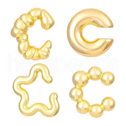 4Pcs Adjustable CCB Plastic Cuff Earrings EJEW-V006-02G-1