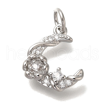 Rack Plating Brass Micro Pave Cubic Zirconia Charms KK-I720-61P-1