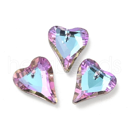 Electroplated Glass Pendants EGLA-M029-05-06-1