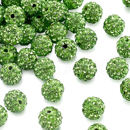 Polymer Clay Pave Rhinestone Beads RB-Q197-10mm-13-1