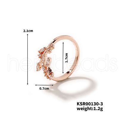 Cute and Fashionable Leaf Brass Finger Rings FK7624-2-1