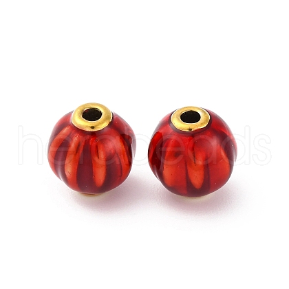 304 Stainless Steel Enamel Beads STAS-B085-09G-1