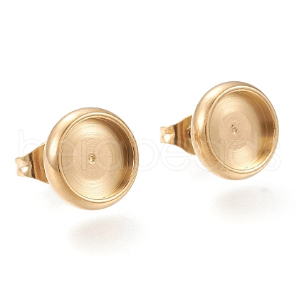 Ion Plating(IP) 304 Stainless Steel Stud Earring Settings STAS-I162-02C-G-1