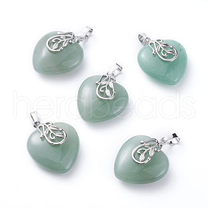 Natural Green Aventurine Pendants G-G807-C01-1