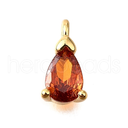 Brass Micro Pave Cubic Zirconia Pendants KK-D356-08F-G-1