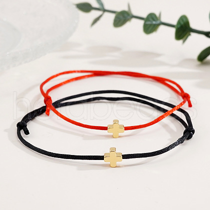 Adjustable Fibre Cord Bracelets RV4258-2-1