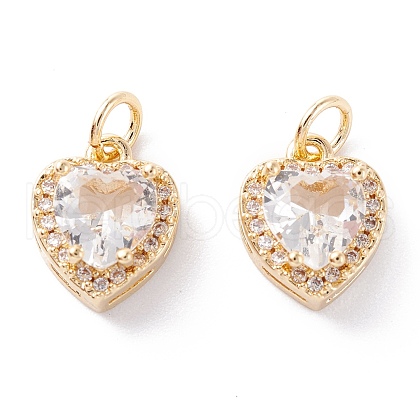 Brass Micro Pave Cubic Zirconia Charms ZIRC-A019-14G-B-1