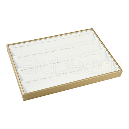 CALFOVERA 1Pc 4 Rows/18 Grids Imitation Leather Jewelry Pendant Trays CON-CL0001-01-1